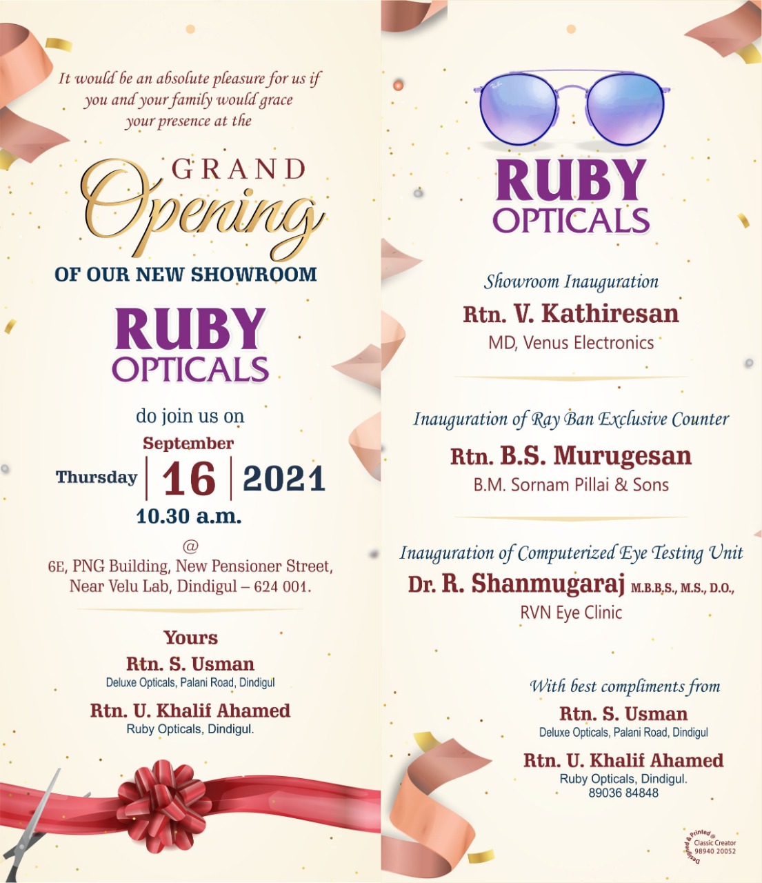 Grand Opening of Ruby Opticals